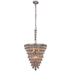 5 Lights Antique Silver Nordic Pendant | Elegant Lighting