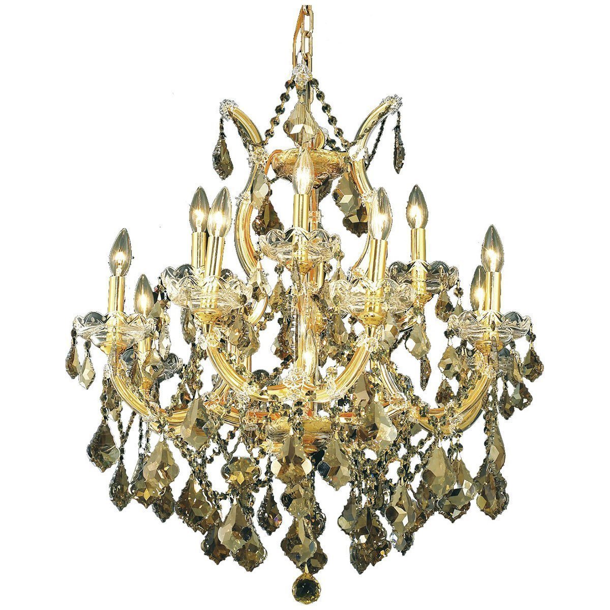 2800 Maria Theresa 13 Lights Chandelier | Elegant Lighting - ELL - 2800D27G - GT/RC - Home Elegance USA - 4