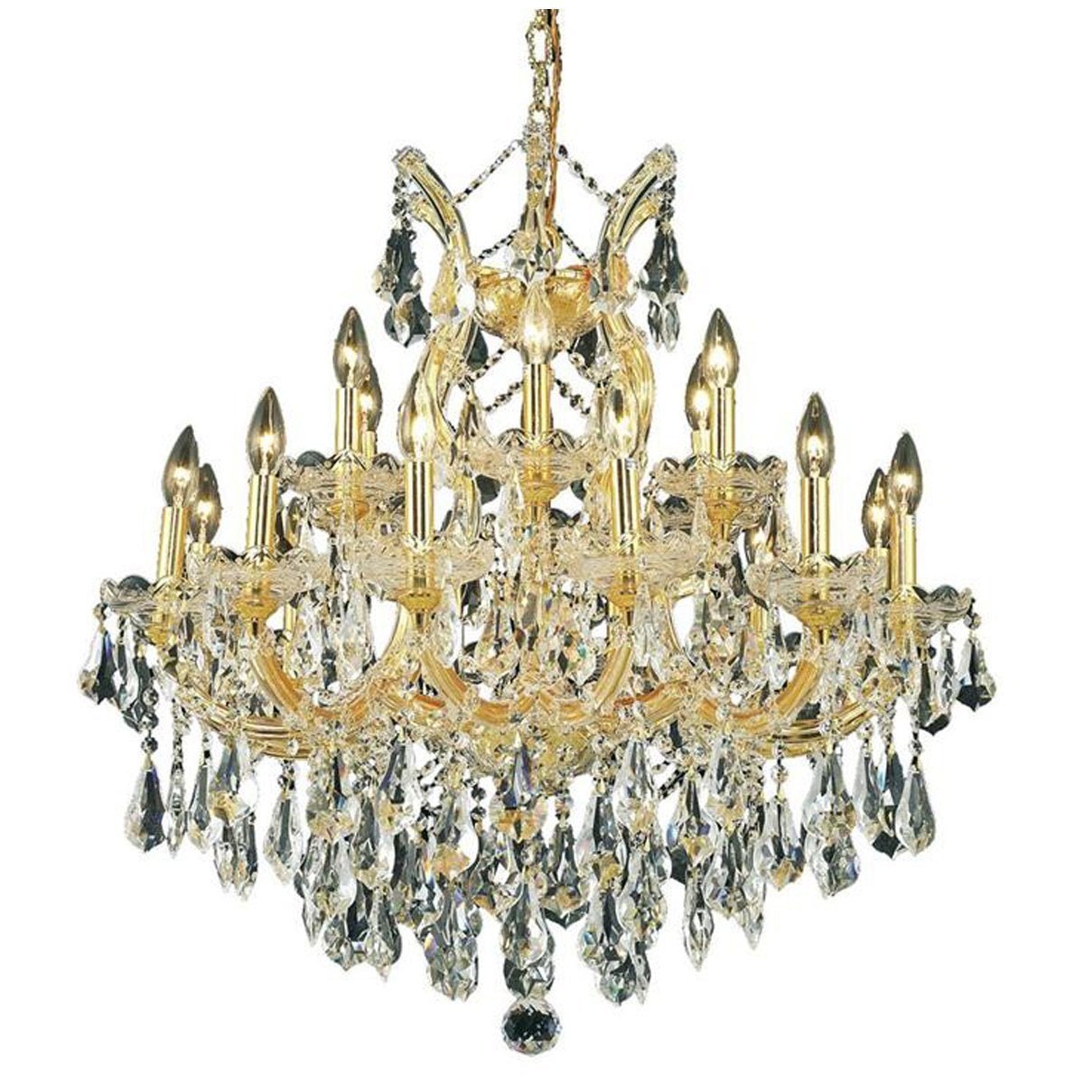 2801 Maria Theresa 19 Lights 30 - Inch Chandelier | Elegant Lighting - ELL - 2801D30G/RC - Home Elegance USA - 2