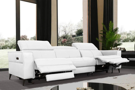 Vig Furniture - Divani Casa Nella - Modern White Leather Sofa W/ Electric Recliners - Vgkn-E9193-Wht