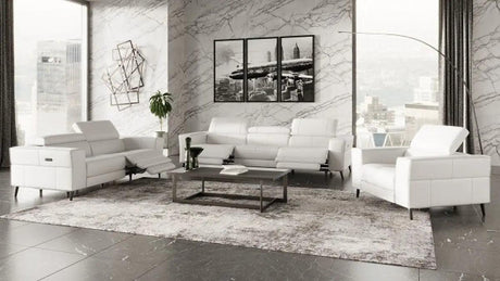 Vig Furniture - Divani Casa Nella - Modern White Leather Sofa W/ Electric Recliners - Vgkn-E9193-Wht