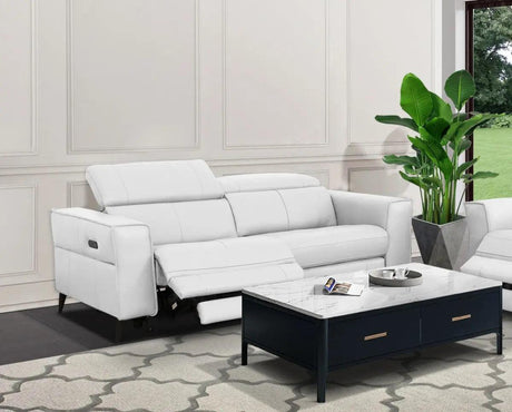 Vig Furniture - Divani Casa Nella - Modern White Leather Loveseat W/ Electric Recliners - Vgkn-E9193-Wht-L