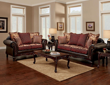 Ellis Traditional Sofa and Loveseat by Furniture of America Furniture of America