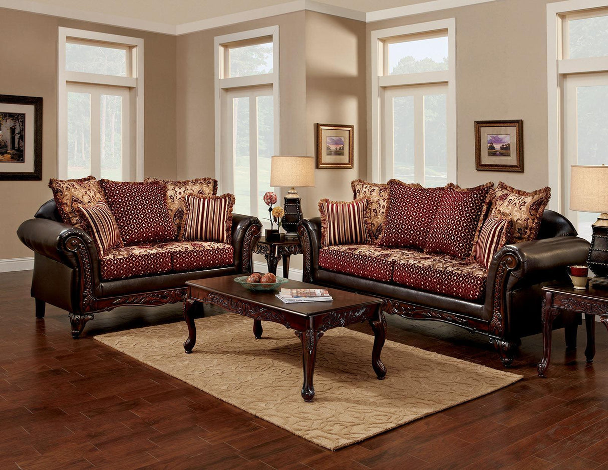 Ellis Traditional Sofa and Loveseat by Furniture of America Furniture of America