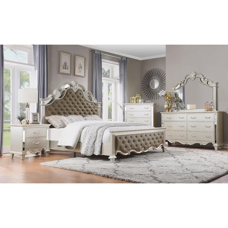 Ever Panel Bed in Champagne by Homelegance Homelegance Furniture