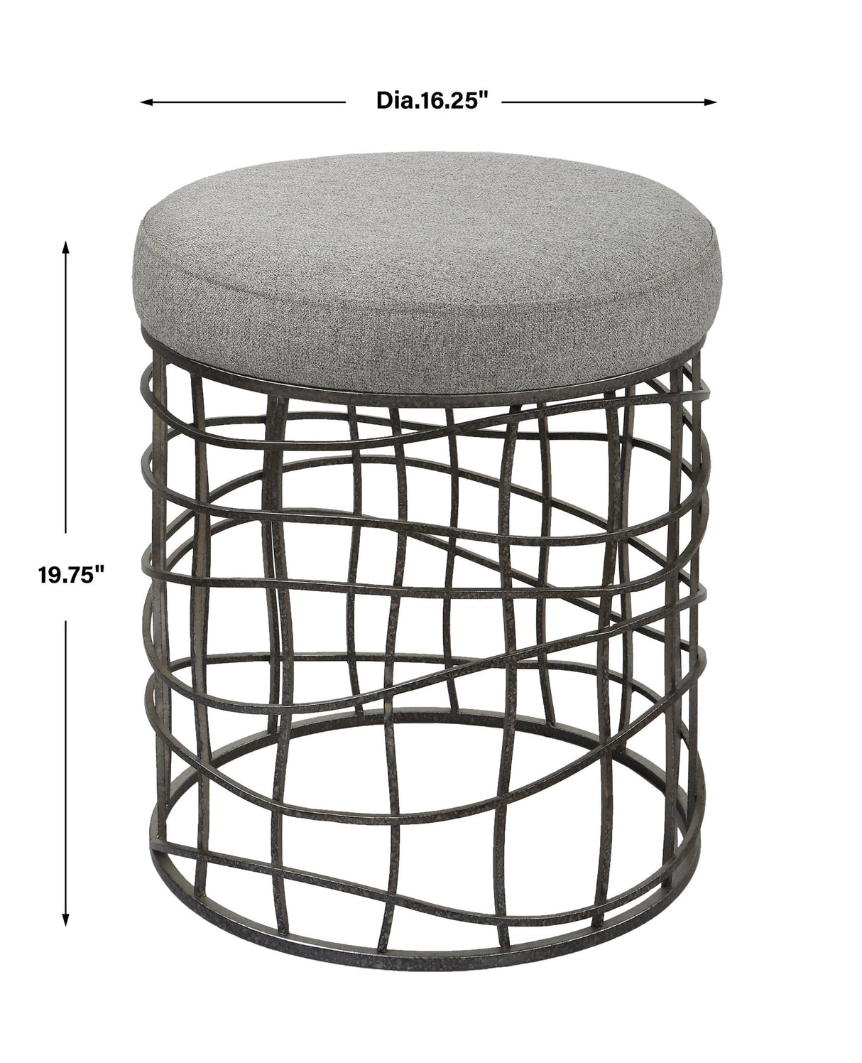 Carnival Iron Round Accent Stool | Uttermost | Home Elegance USA