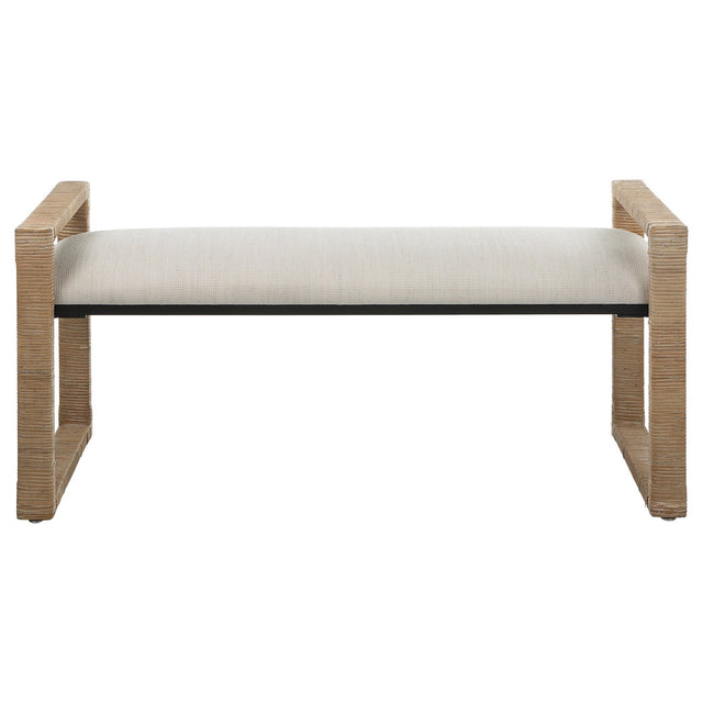 Areca Coastal Rattan Bench | Uttermost | Home Elegance USA