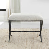 Brisby Gray Fabric Small Bench | Uttermost | Home Elegance USA