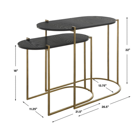 Aztec Wood Nesting Tables - Set Of 2 | Uttermost | Home Elegance USA