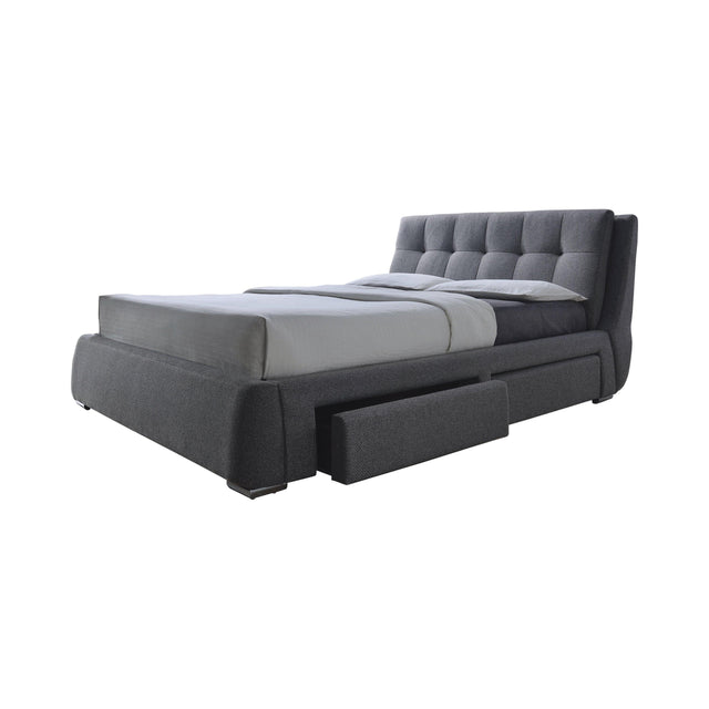 Fenbrook Tufted Upholstered Storage Bed In Grey By Coaster Furniture - Home Elegance USA