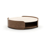 Fleur Open Cocktail Table with Travertine Top | Caracole Classic