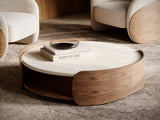 Fleur Open Cocktail Table with Travertine Top | Caracole Classic