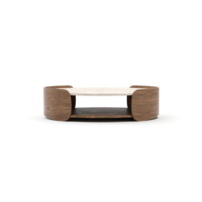 Fleur Open Cocktail Table with Travertine Top | Caracole Classic