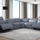 Franklin NL5115 6-Piece Sectional Smoke Gray Leather w/3 Power Headrest | BH Design - Home Elegance USA