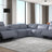 Franklin NL5115 6-Piece Sectional Smoke Gray Leather w/3 Power Headrest | BH Design - Home Elegance USA