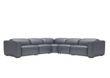 Franklin NL5115 6-Piece Sectional Smoke Gray Leather w/3 Power Headrest | BH Design - Home Elegance USA