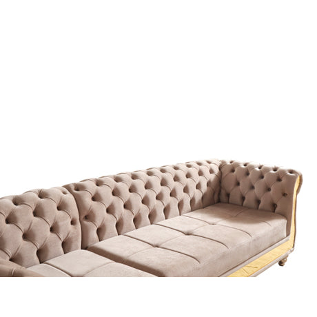 Julia Contemporary Sectional Velvet Button Tufted | Galaxy - Home Elegance USA