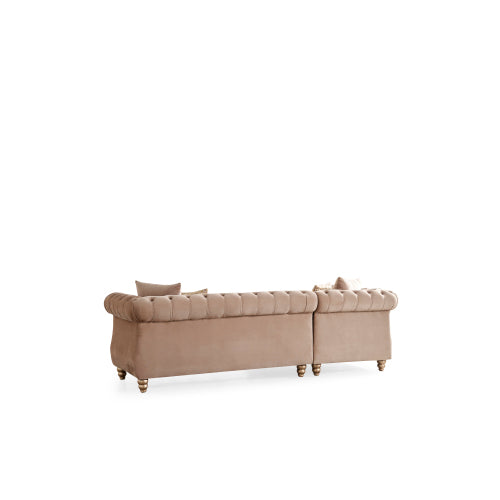 Julia Contemporary Sectional Velvet Button Tufted | Galaxy - Home Elegance USA