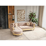 Julia Contemporary Sectional Velvet Button Tufted | Galaxy - Home Elegance USA