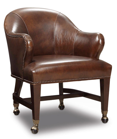 Queen Game Chair Isadora Coffee Aniline Leather – Hooker Furniture - sold by Home Elegance USA