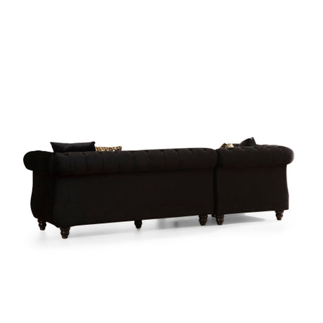 Julia Contemporary Sectional Velvet Button Tufted | Galaxy - Home Elegance USA