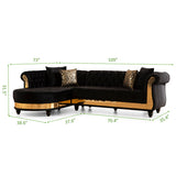 Julia Contemporary Sectional Velvet Button Tufted | Galaxy - Home Elegance USA