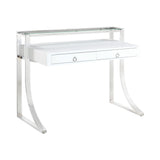 Gemma 2-Drawer Writing Desk Glossy White And Chrome Coaster Furniture