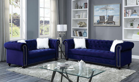 Giacomo Contemporary Velvet-Like Fabric Living Room Set by Furniture of America Furniture of America