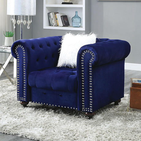 Giacomo Contemporary Velvet-Like Fabric Living Room Set by Furniture of America Furniture of America