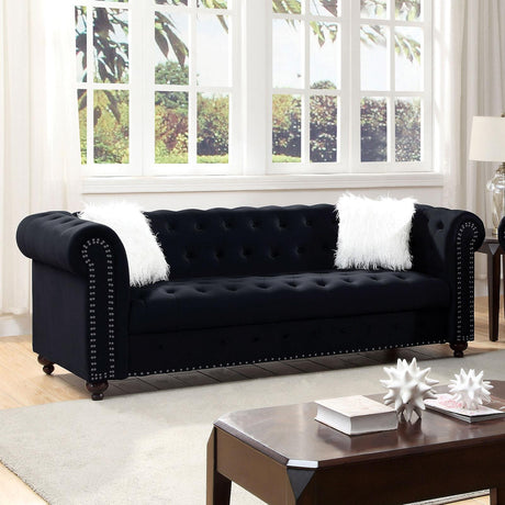 Giacomo Contemporary Velvet-Like Fabric Living Room Set by Furniture of America Furniture of America