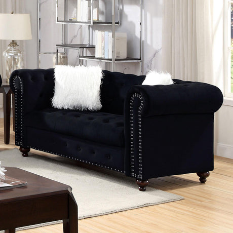 Giacomo Contemporary Velvet-Like Fabric Living Room Set by Furniture of America Furniture of America