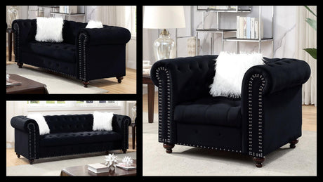 Giacomo Contemporary Velvet-Like Fabric Living Room Set by Furniture of America Furniture of America