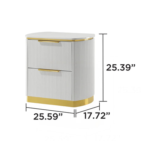 Giovanni White & Gold Glam Bedroom Set with Upholstered Headboard | Galaxy
