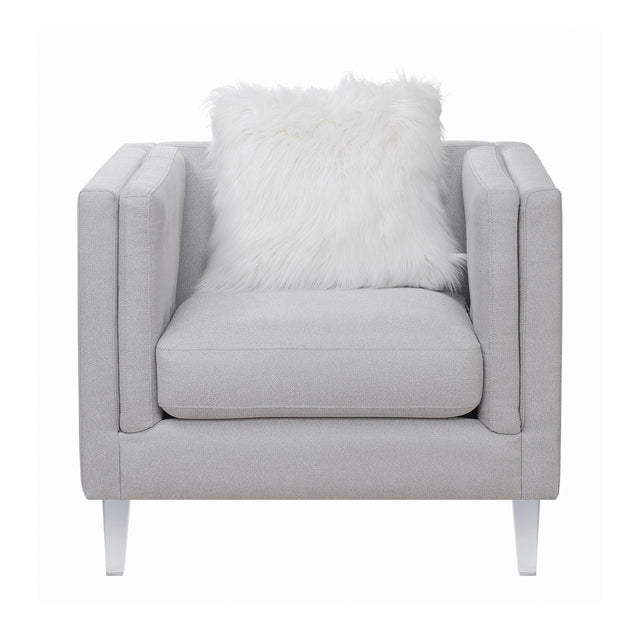 Glacier Tufted Chair Light Grey by Coaster Furniture Coaster Furniture