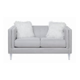 Glacier Tufted Upholstered Loveseat Light Grey By Coaster Furniture - Home Elegance USA