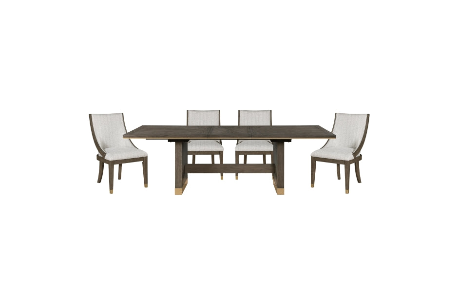 Griffin Modern Dining Set with Sunburst Oak Finish & Gold Accents | Homelegance - Home Elegance USA
