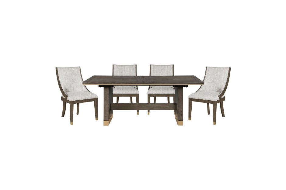 Griffin Modern Dining Set with Sunburst Oak Finish & Gold Accents | Homelegance - Home Elegance USA