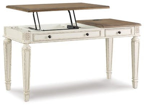 Ashley White/Brown Realyn Home Office Lift Top Desk | Home Elegance USA