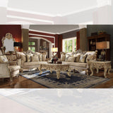 HD-04 Traditional Living Room Set in Metallic Bright Gold Finish by Homey Design Furniture