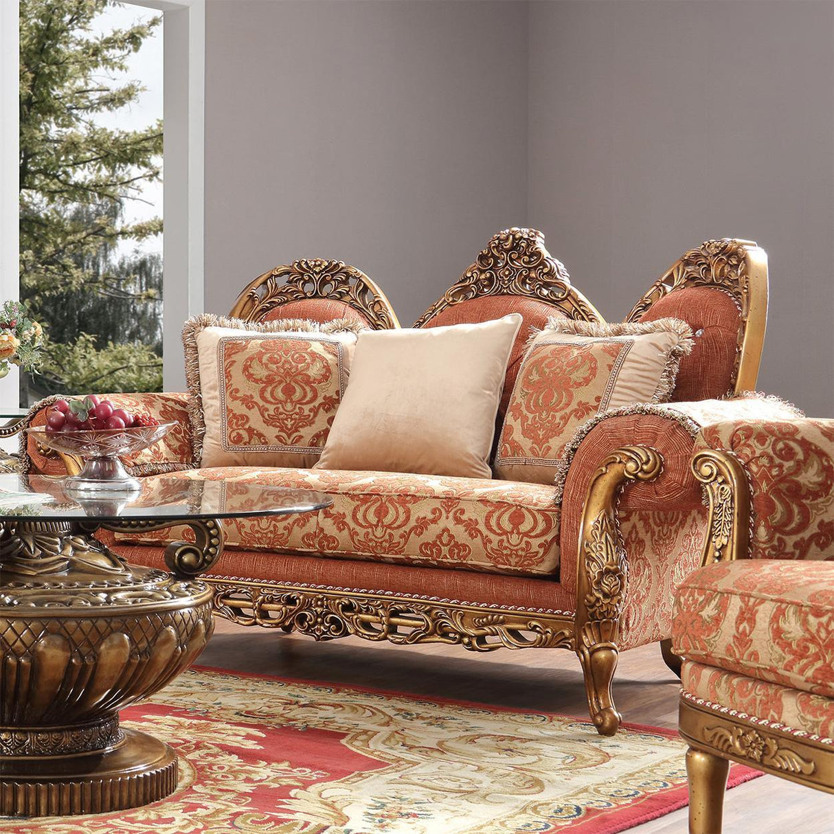 HD-106 Traditional Sofa and Loveseat by Homey Design Furniture Homey Design Furniture