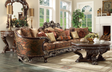 HD-111 Traditional Mahogany Sectional – Luxurious Chenille Upholstery & Hand-Carved Wood | Homey Design