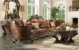 HD-111 Traditional Mahogany Sectional – Luxurious Chenille Upholstery & Hand-Carved Wood | Homey Design