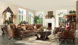 HD-111 Traditional Mahogany Sectional – Luxurious Chenille Upholstery & Hand-Carved Wood | Homey Design