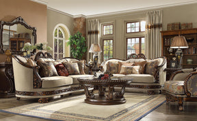 Hd-1623 Traditional Living Room Set In Luxury Beige Chenille Finish | Homey Design