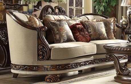 HD-1623 Traditional Sofa and Loveseat in Luxury Beige Chenille Finish by Homey Design Homey Design Furniture