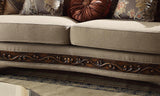 HD-1623 Traditional Sofa and Loveseat in Luxury Beige Chenille Finish by Homey Design Homey Design Furniture