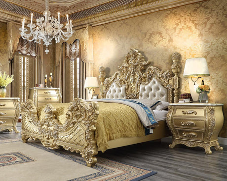 HD-1801 Bedroom Set in Antique Gold Finish by Homey Design