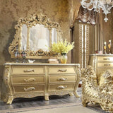 HD-1801 Bedroom Set in Antique Gold Finish by Homey Design