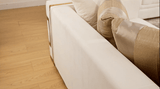 HD-2131 Luxurious Living Room Set in White Upholstery with Gold Accents | Homey Design