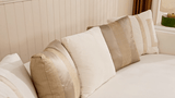 HD-2131 Luxurious Living Room Set in White Upholstery with Gold Accents | Homey Design